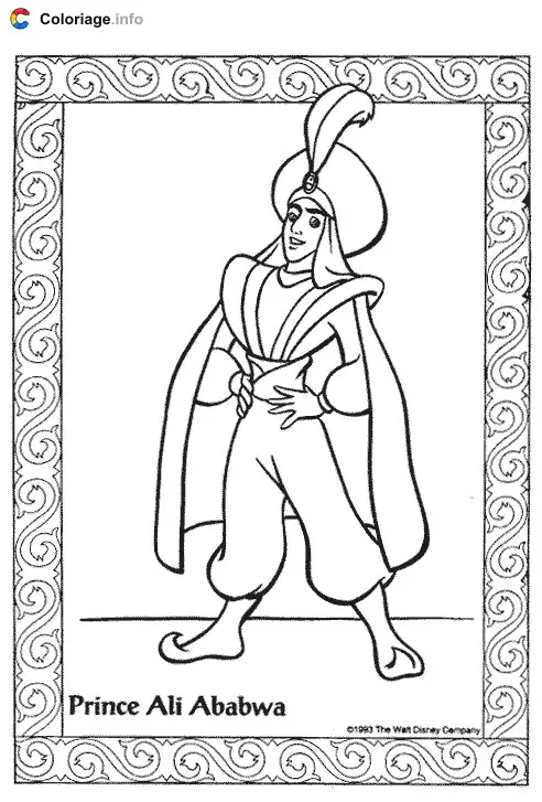 Aladdin and Jasmine's Magic Carpet Ride coloring page to print