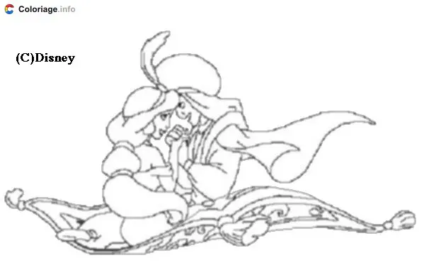 Aladdin and Jasmine's Palace Adventure coloring page to print