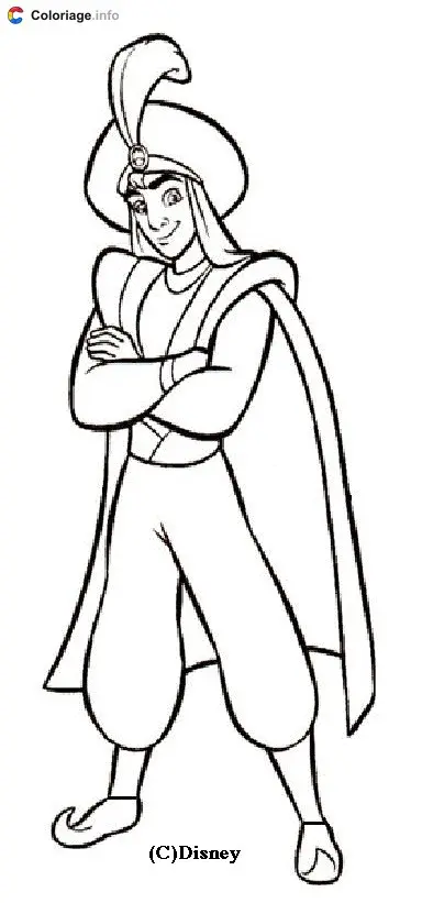 Aladdin and Jasmine's Magic Carpet Ride coloring page to print
