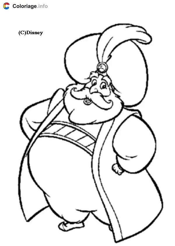 Aladdin and Jasmine's Magic Carpet Adventure coloring page to print