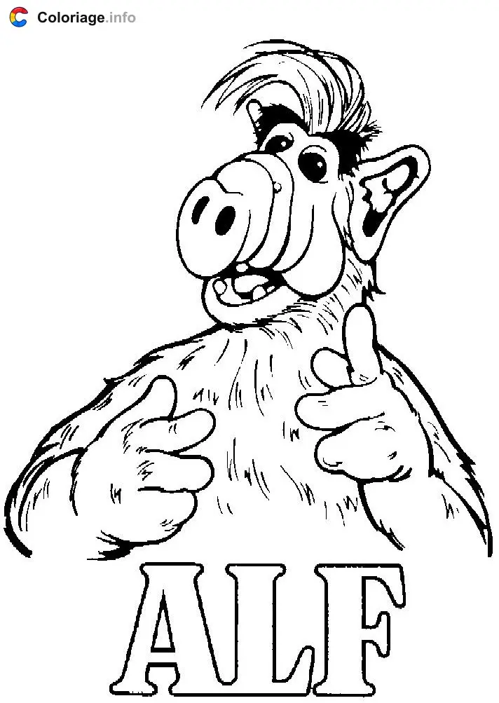 Coloriage Alf Alien Life Form - Alf à imprimer