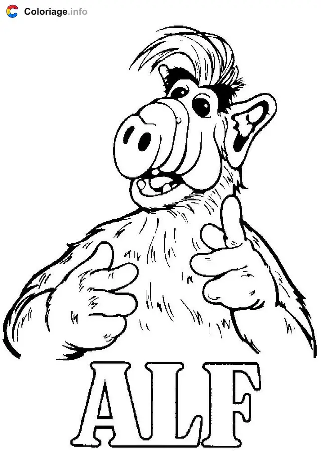 Desenho de ALF - A Forma de Vida Alienígena para colorir