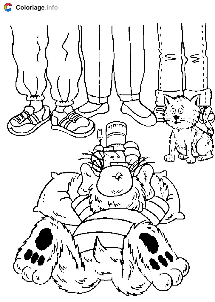Coloriage Alf prend une photo des Tanners - Alf à imprimer