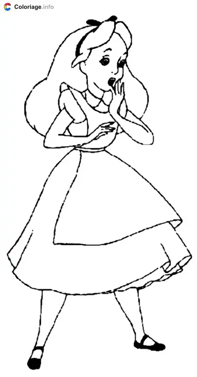 Alice in Wonderland coloring page to print