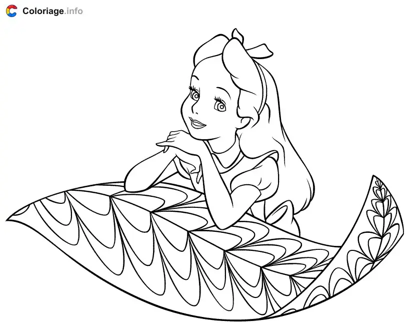 Alice in a Daydream coloring page to print