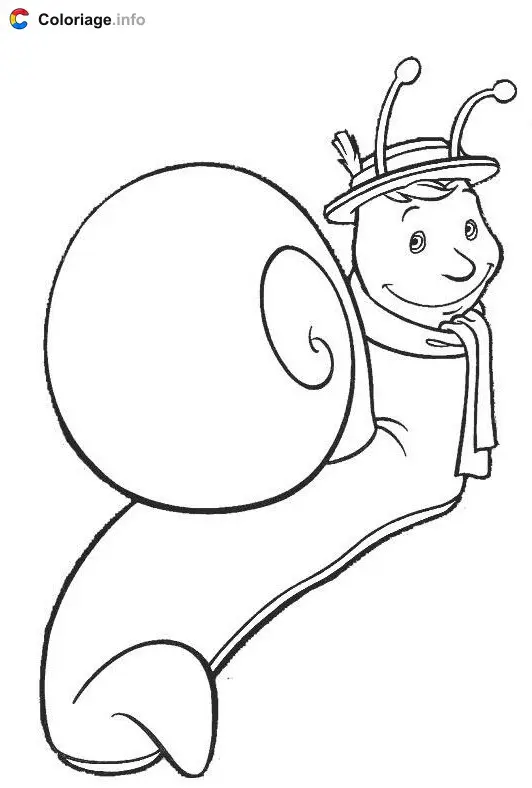 Coloriage Ambroise l'escargot - Le Manège enchanté à imprimer