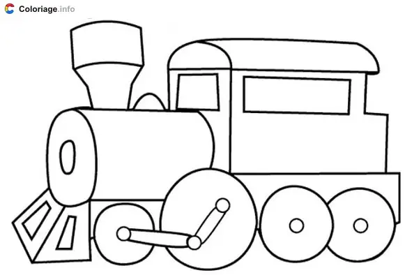 Coloriage Ancienne locomotive - Train à imprimer