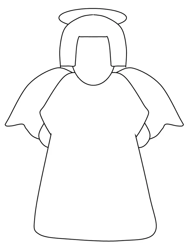Coloriage Ange aux ailes déployées - Facile à imprimer