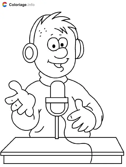 Ausmalbild Ausmalbilder Radiomoderator zum Ausdrucken