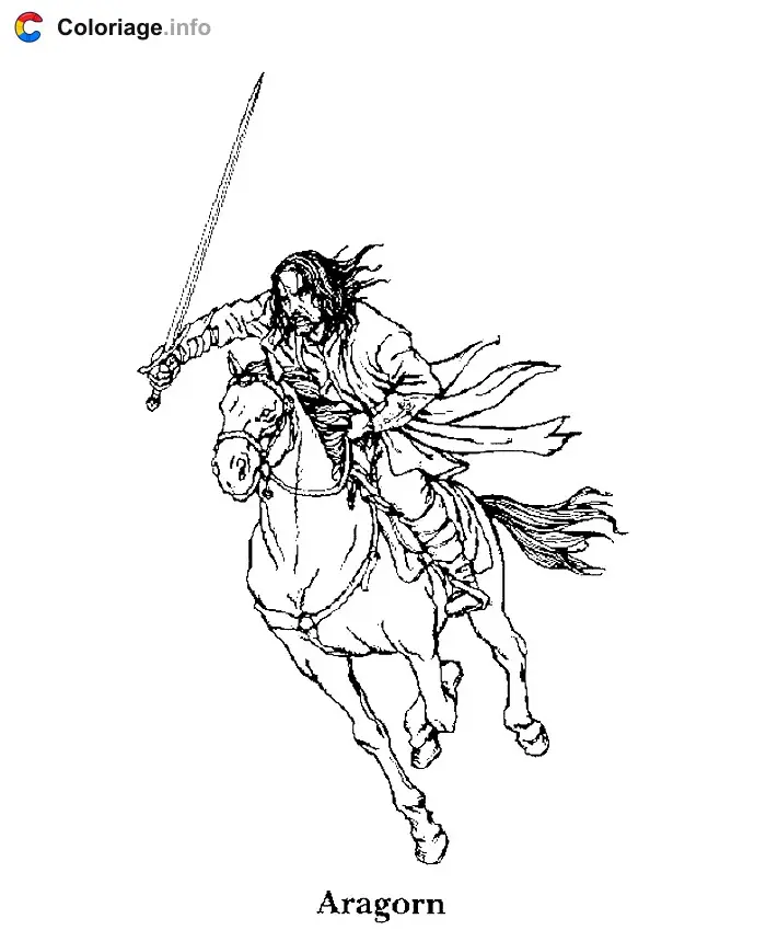 Coloriage Aragorn - Le Seigneur des anneaux à imprimer