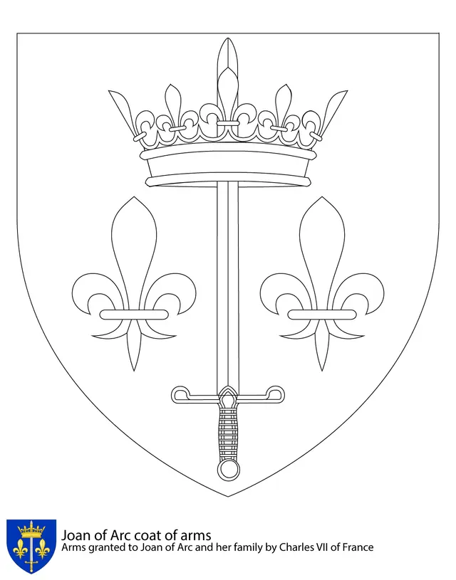 Coloriage Armoiries De Jeanne Darc - France à imprimer