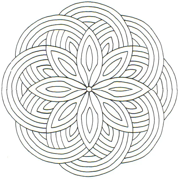 Coloriage Mandala géométrique pour détente et relaxation - Art therapie à imprimer