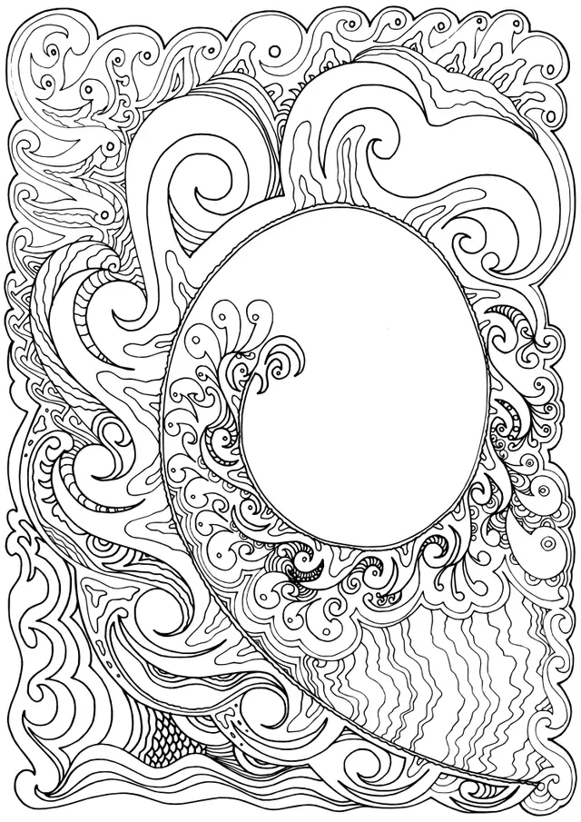 Coloriage Mandala symétrique avec motifs entrelacés - Art therapie à imprimer