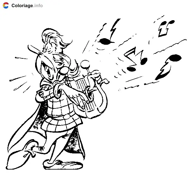 Coloriage Assurancetourix - Astérix à imprimer