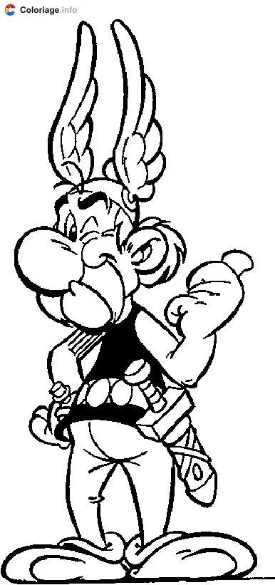 Coloriage Astérix fait un clin d'œil - Astérix à imprimer