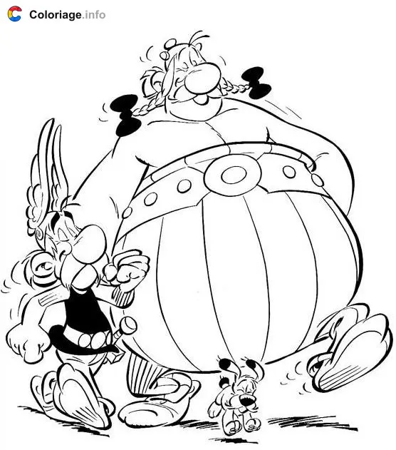 Coloriage Astérix Obélix Idéfix - Astérix à imprimer