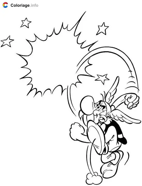 Coloriage Astérix se bat - Astérix à imprimer