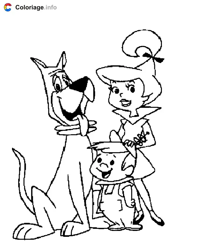 Coloriage Astra, Judy, Elroy - Les Jetson à imprimer