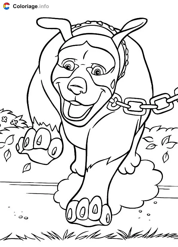 Coloriage Attention au chien - Nos voisins, les hommes à imprimer