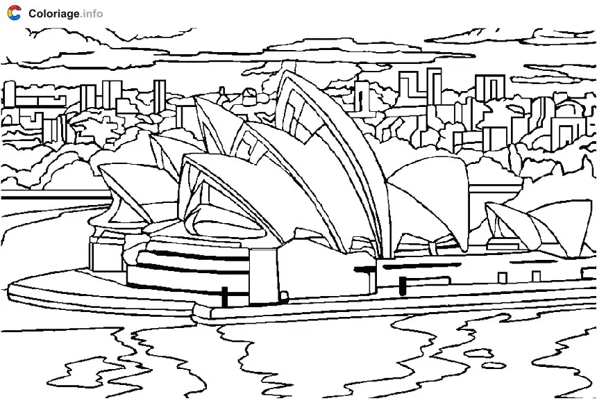 Coloriage Australie Sydney - Monuments à imprimer