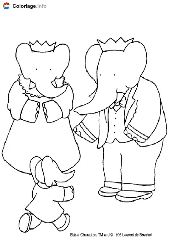 Coloriage Babar 001 - Babar à imprimer