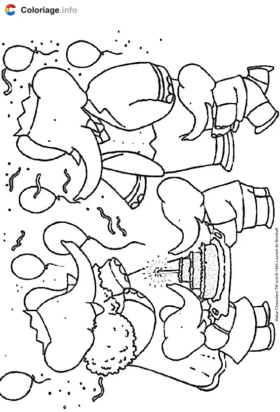 Coloriage Babar 003 - Babar à imprimer
