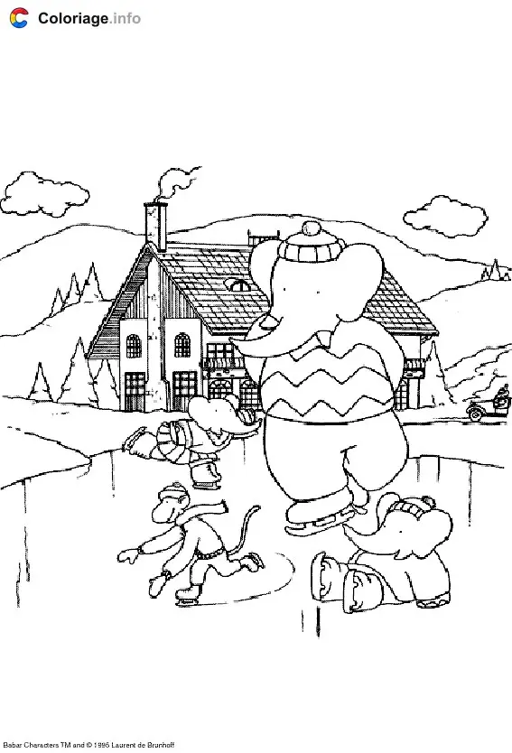 Coloriage Babar 004 - Babar à imprimer
