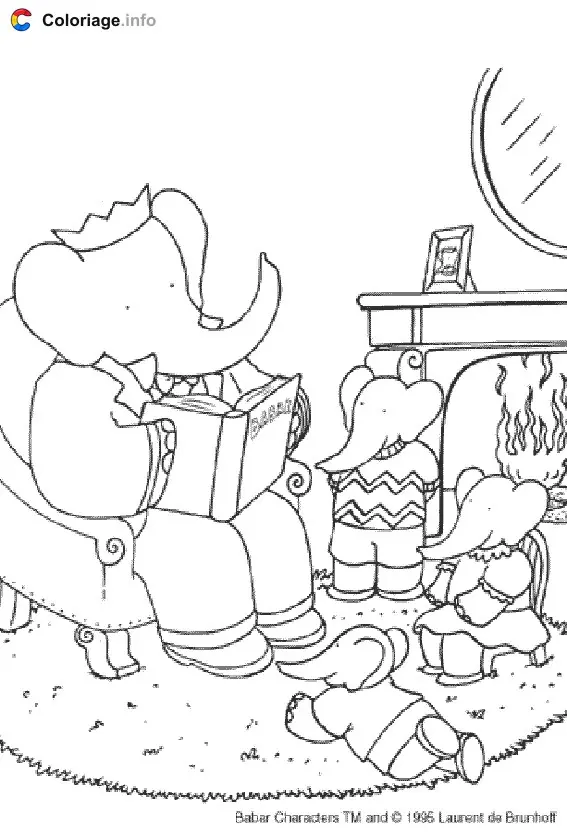Coloriage Babar 007 - Babar à imprimer