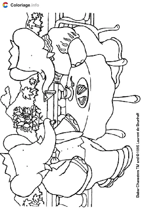 Coloriage Babar 008 - Babar à imprimer