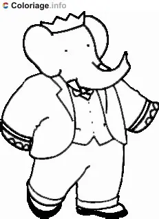 Coloriage Babar 009 - Babar à imprimer