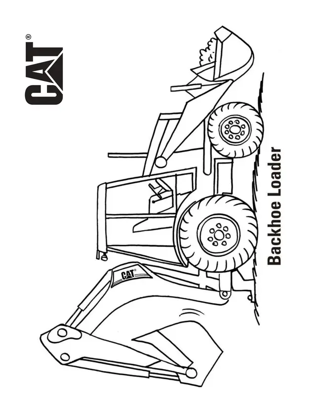Coloriage Backhoe Loader Camion - Camion à imprimer