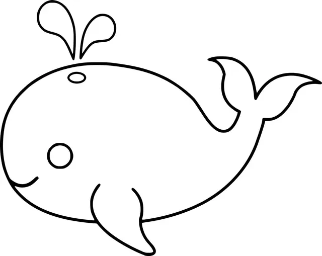 Coloriage Baleine Facile Maternelle - Baleine à imprimer