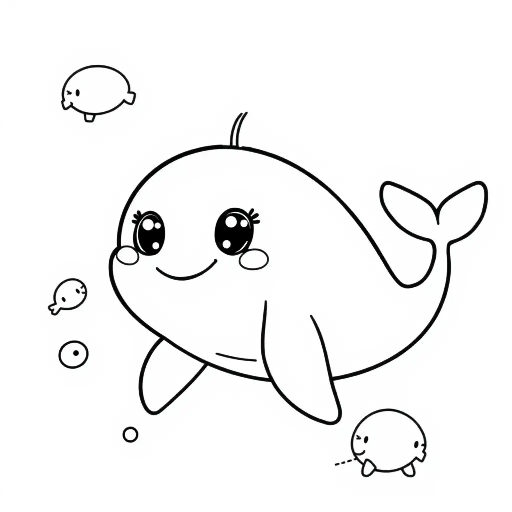 Coloriage Baleine Maternelle Theme Ocean - Baleine à imprimer