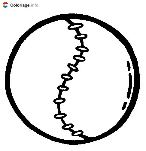 Coloriage Balle de baseball - Baseball à imprimer