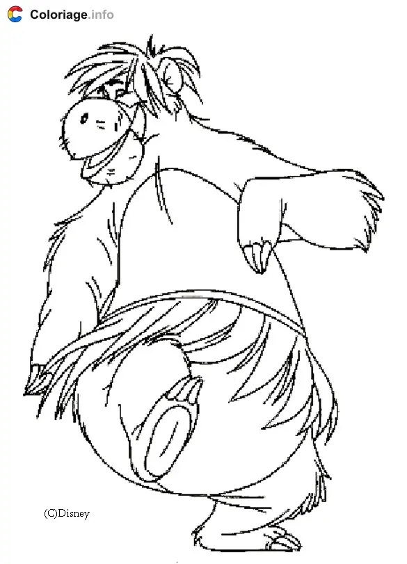 Coloriage Baloo danse - Le Livre de la jungle à imprimer