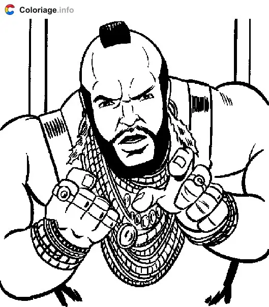 Coloriage Barracuda le sergent Bosco Albert - L'Agence tous risques à imprimer