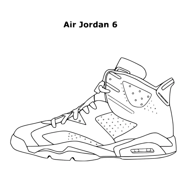 Coloriage Basket Jordan Air 6 aux détails sportifs - Basket à imprimer