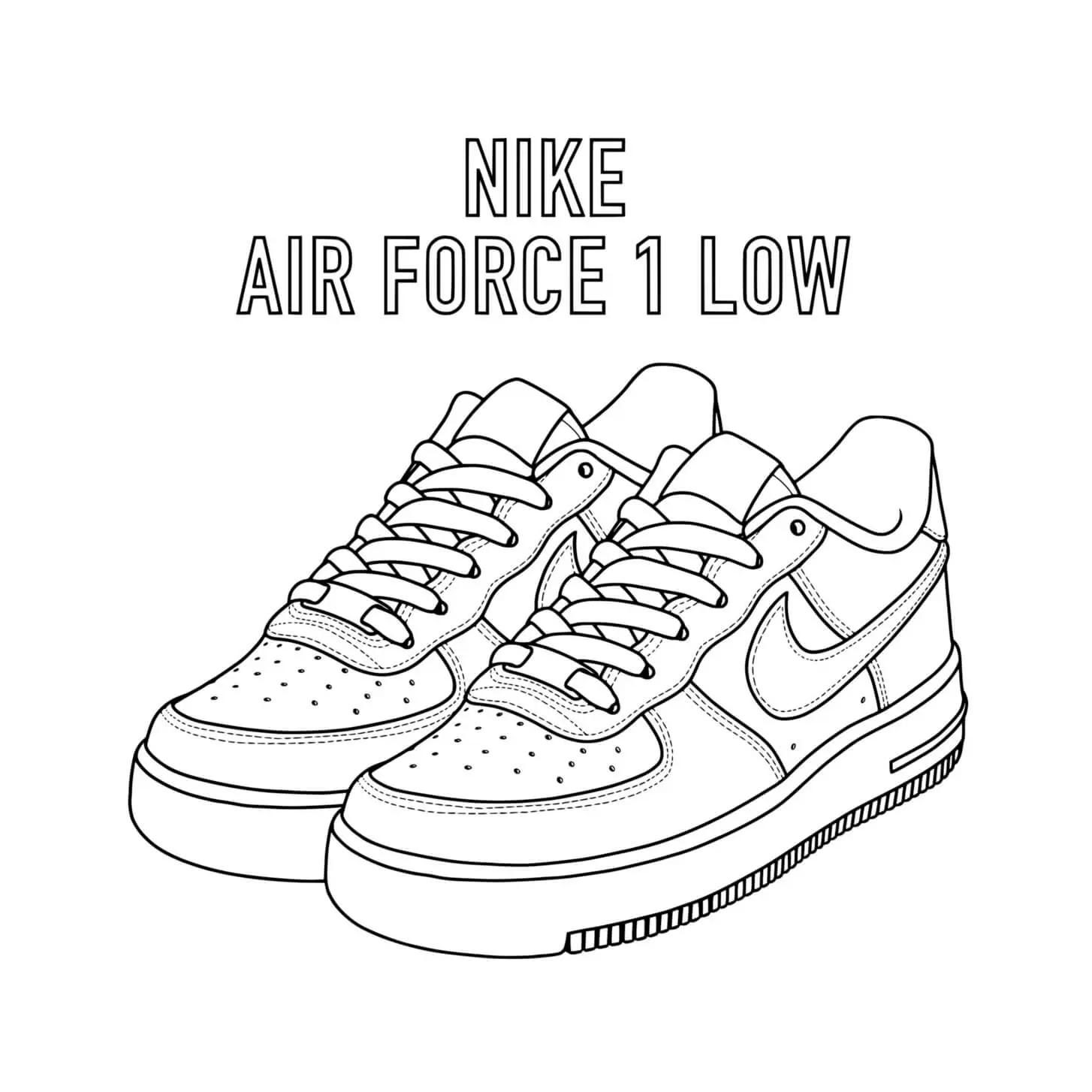 Coloriage Basket Nike Air Force 1 Low - Basket à imprimer