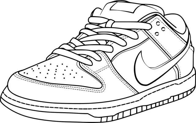 Coloriage Basket Nike Chaussure - Basket à imprimer