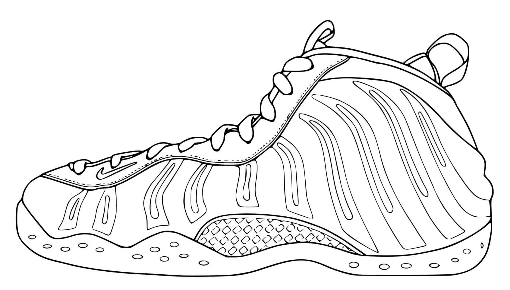 Coloriage Basket Nike Facile - Basket à imprimer