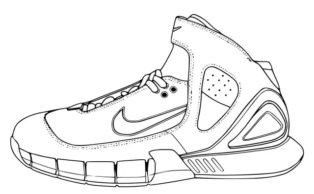 Coloriage Basket Nike Nba - Basket à imprimer