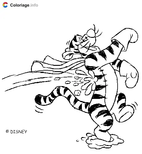 Tigger's Snowball Fight coloring page to print