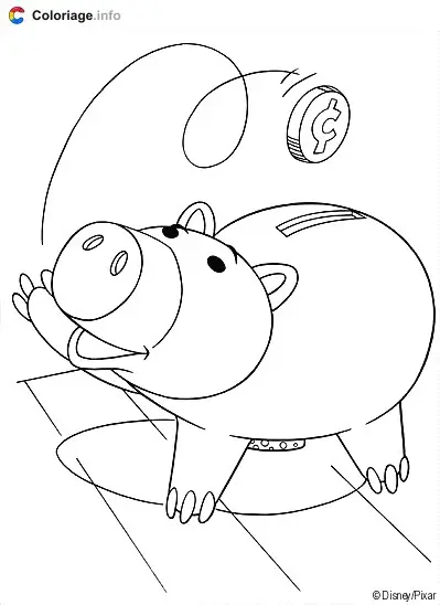 Hamm the Piggy Bank coloring page to print