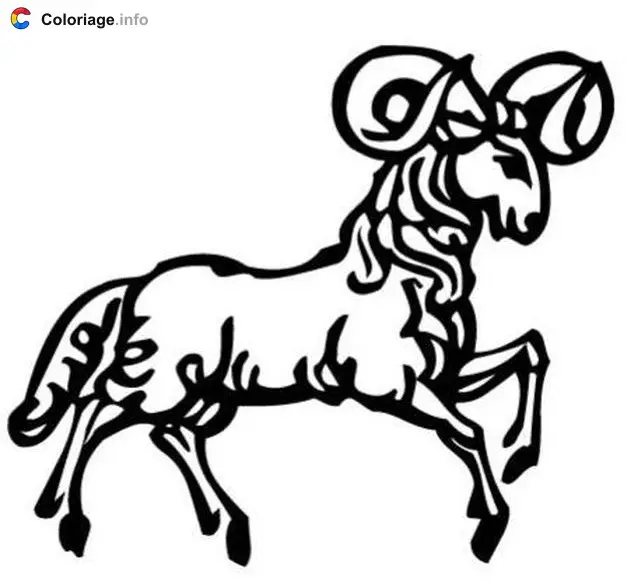 Coloriage Bélier - Signes astrologiques à imprimer