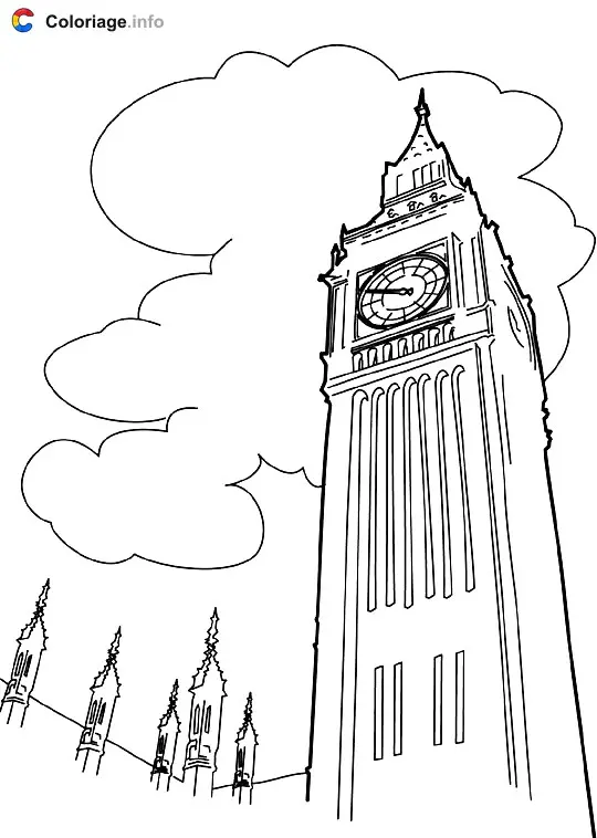 Coloriage Big Ben - Monuments à imprimer