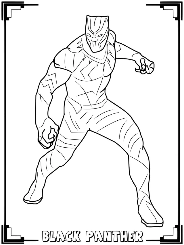 Coloriage Black Panther - Roi de Wakanda - Black panther à imprimer