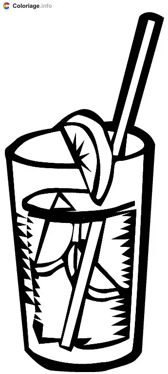 Coloriage Boisson rafraîchissante et citron - Boissons à imprimer