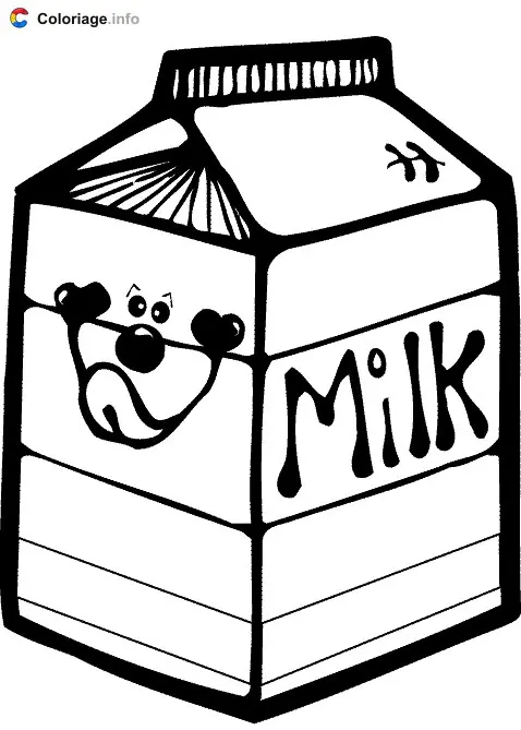 Coloriage Boîte de lait - Boissons à imprimer