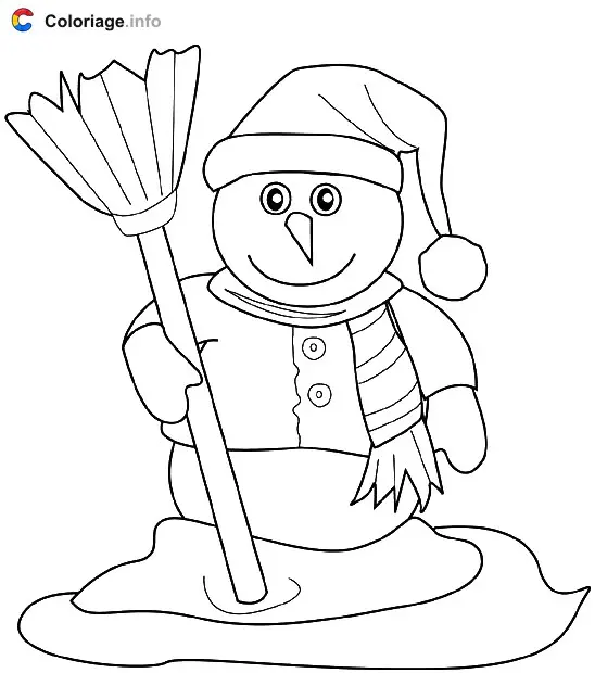 Bonhomme de neige a colorier coloring page to print