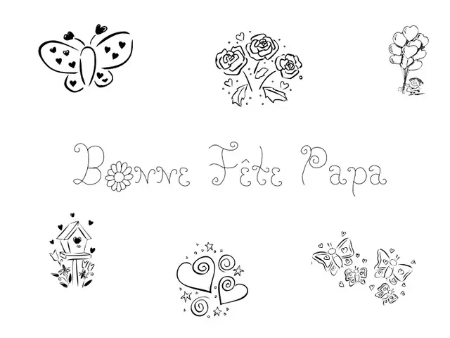 Happy Father's Day with Hearts coloring page to print